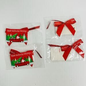 bath and body works gift tags christmas hoilday season bow santa pickup truck